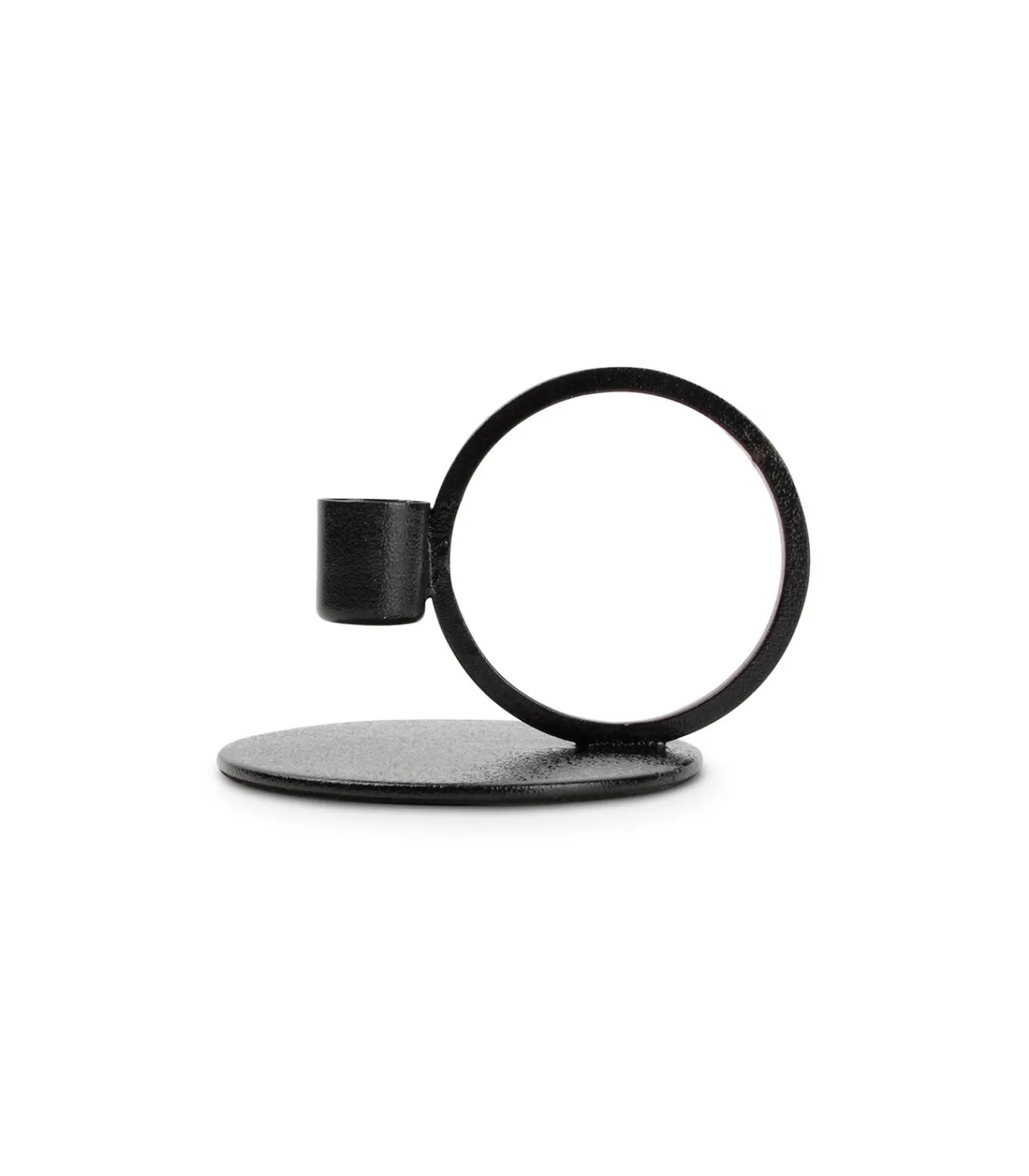 Kandelaar 10xH9cm metaal zwart Pillar Kaarsen & Kaarshouders