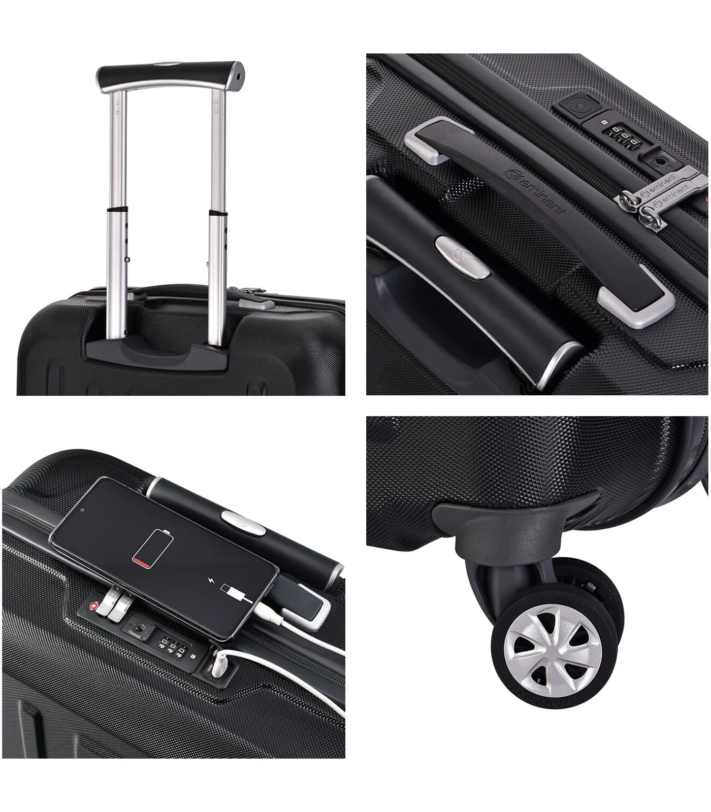 Kapstadt Pilot Koffer 4 Wielen Zwarte Trolleys