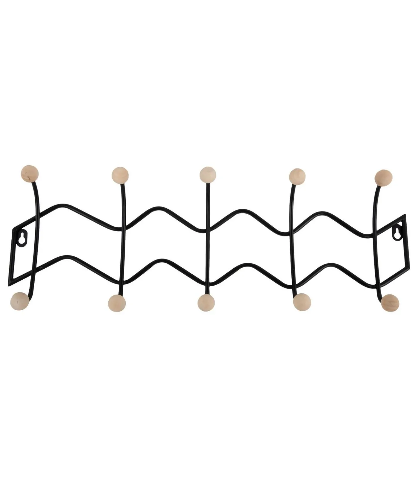 Clearance Kapstok Double Zig Zag - Zwart - 61x6.5x20cm Organiseren