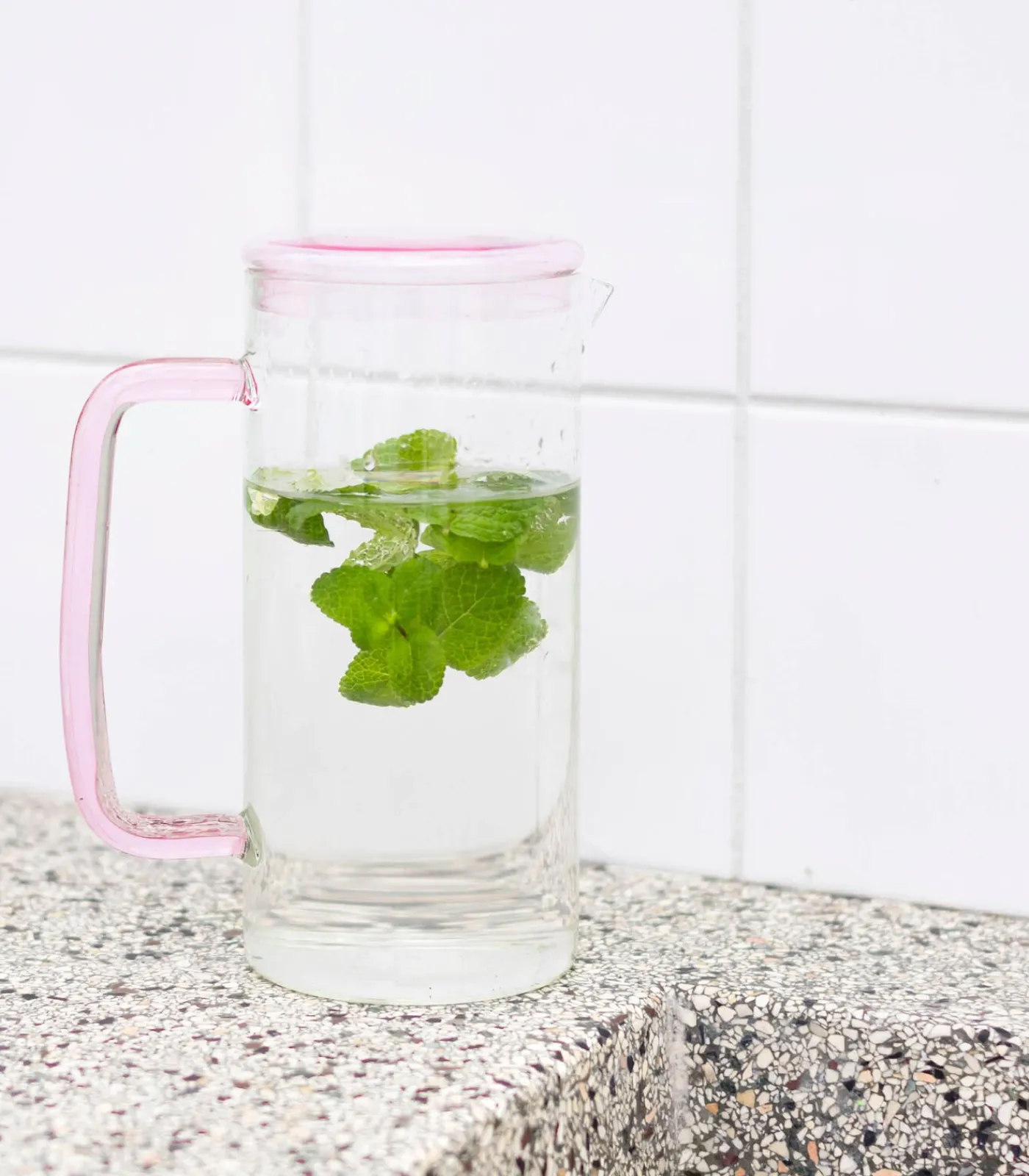 Clearance Karaf 120cl met deksel roze Cruse Glazen & Karaffen