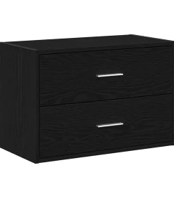 New Kast met 2 lades 60x31x40 cm bewerkt hout zwart eikenkleurig Meubels