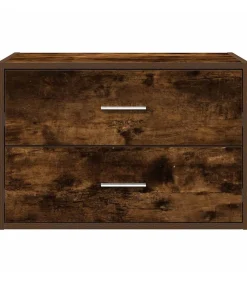 Clearance Kast met 2 lades 60x31x40 cm bewerkt hout gerookt eikenkleurig Meubels