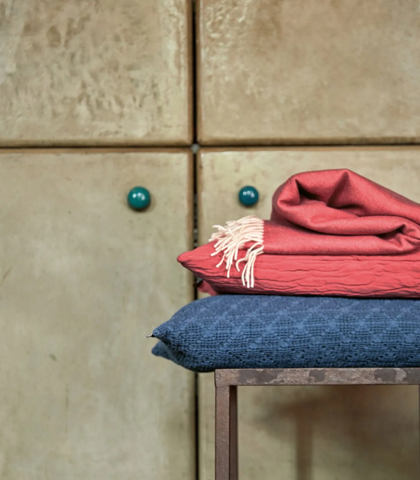 Best KATMANDOU bois de rose - Plaid Merino Bedspreien