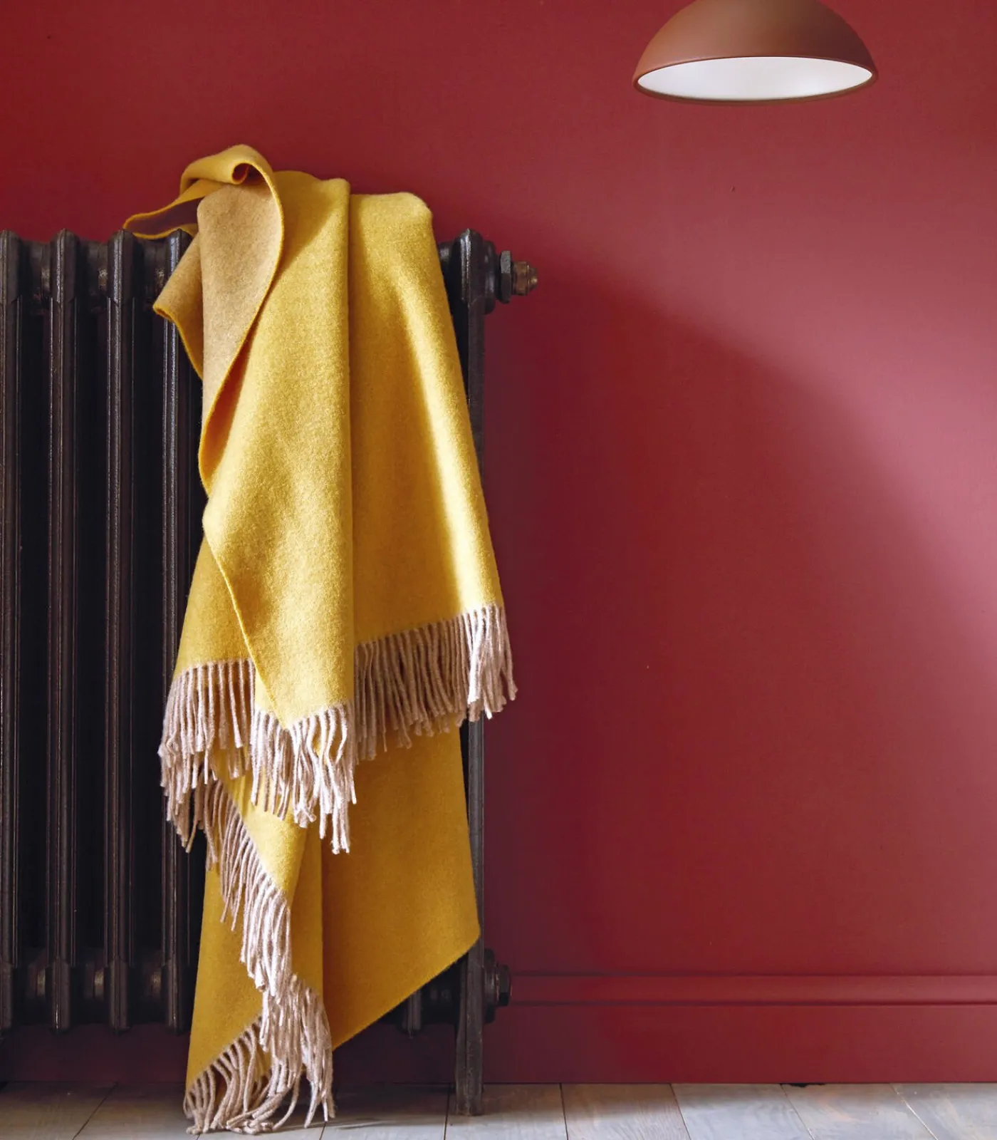 Clearance KATMANDOU curry - Plaid Merino Bedspreien