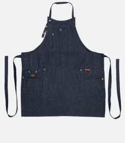 Discount Keuken -en Barbecue - schort met 5 zakken - Blauw denim Keuken- & Tafellinnen