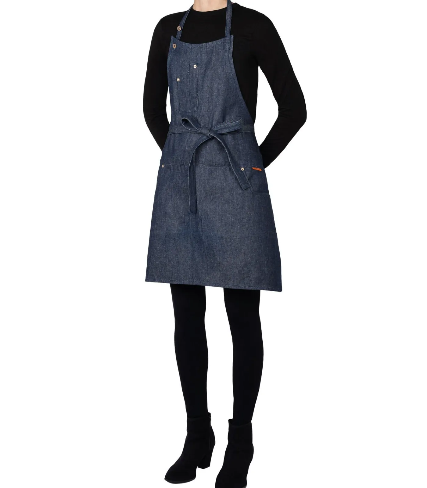 Discount Keuken -en Barbecue - schort met 5 zakken - Blauw denim Keuken- & Tafellinnen