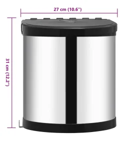 Sale Keukenvuilnisbak inbouw 12 L roestvrij staal Manden En Bakken