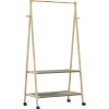 New Kledingrek met schappen en wielen 96x45,5x155,5 cm bamboe Organiseren