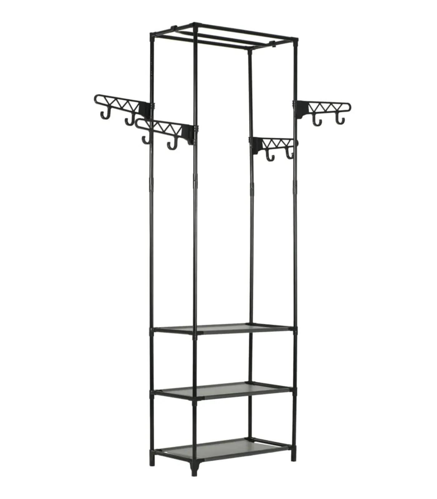 Kledingrek 55x28,5x175 cm staal en ongeweven stof zwart Organiseren