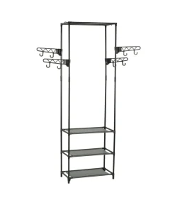 Kledingrek 55x28,5x175 cm staal en ongeweven stof zwart Organiseren
