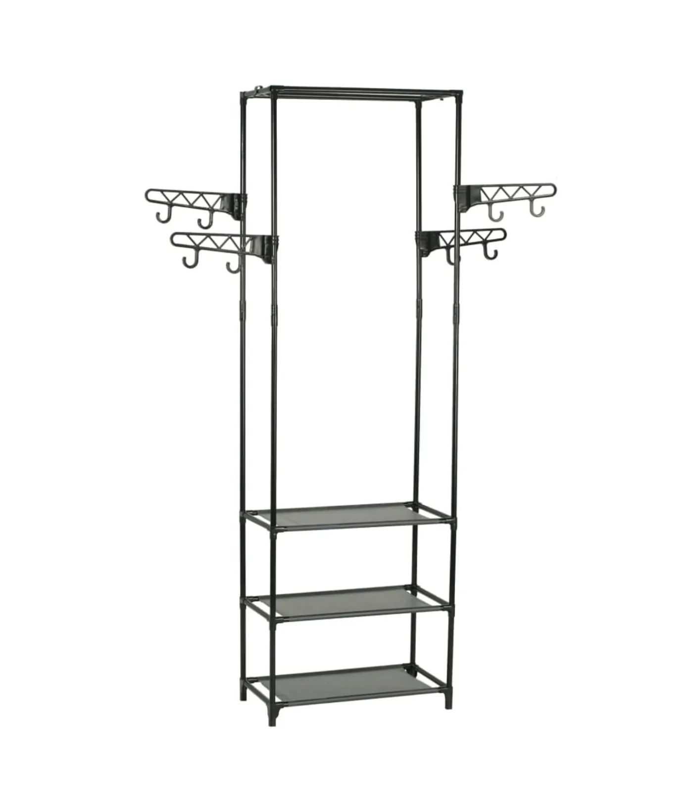 Kledingrek 55x28,5x175 cm staal en ongeweven stof zwart Organiseren