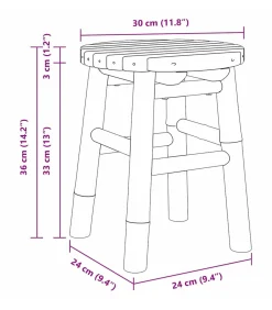 Clearance Kruk Bruin 30 x 30 x 36 cm Bamboe Stoelen