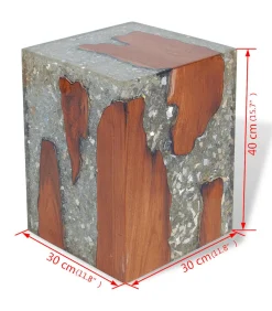Kruk massief teakhout en hars Stoelen