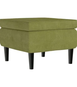 Outlet Kruk met houten poten fluweel lichtgroen Stoelen