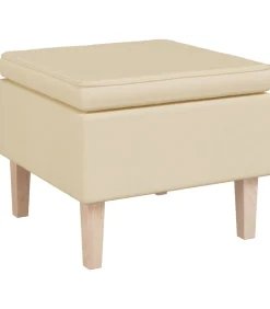 Discount Kruk met houten poten stof crèmekleurig Stoelen