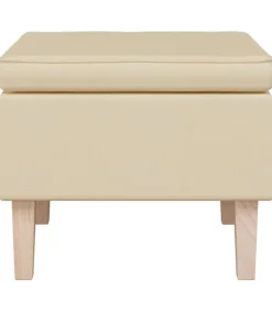 Discount Kruk met houten poten stof crèmekleurig Stoelen