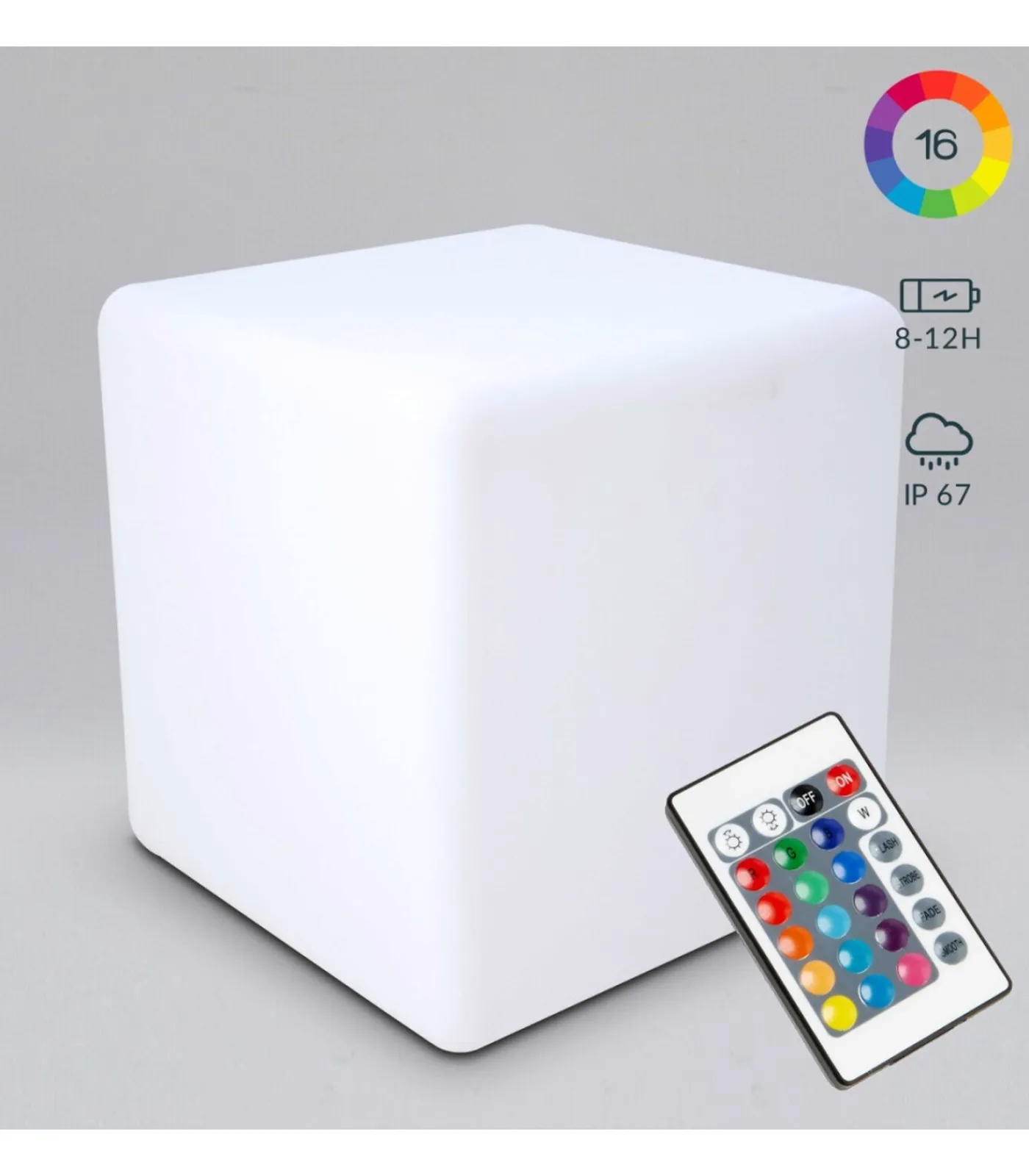 Outlet Kubus led verlichting 30 cm Kaarsen & Kaarshouders