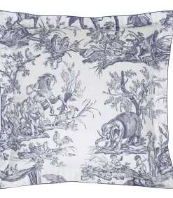 New Kussensloop | 4 Continents - Blanc/Bleu Kussenslopen