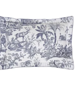 New Kussensloop | 4 Continents - Blanc/Bleu Kussenslopen