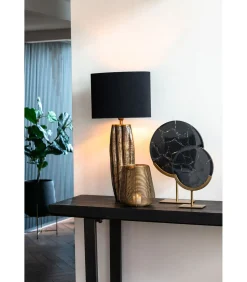 Best Lampenkap Ovaal Velours - Zwart - 30x15x25cm Lampenkappen