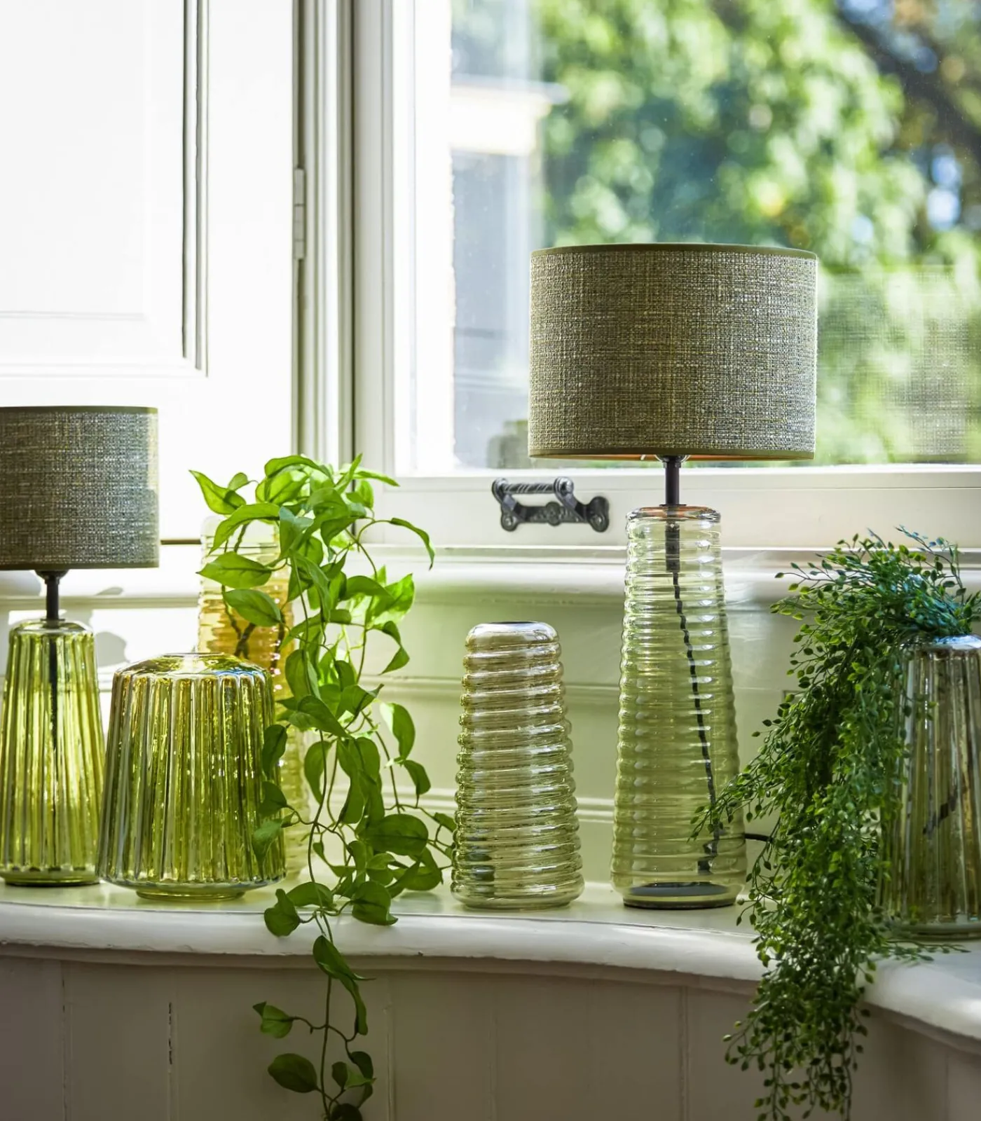 Online Lampenkap Tweed - Groen - 25x25x18cm Lampenkappen