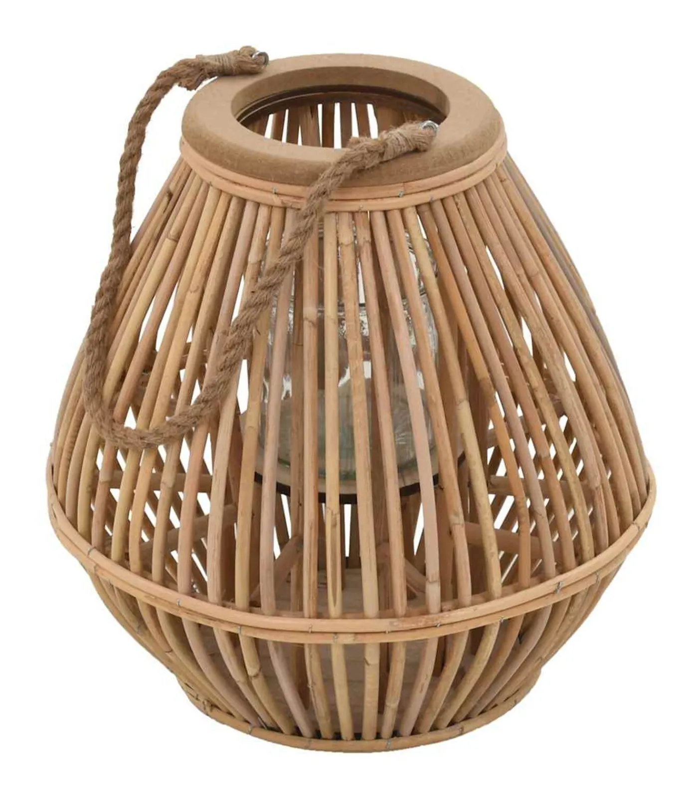 New Lantaarnhouder hangend wicker naturel Kaarsen & Kaarshouders