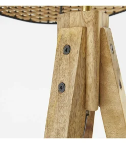 Hot Lantaarnpaal van massief mangohout en rotan Vloerlampen