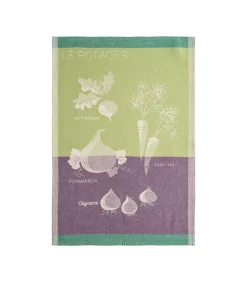 Online Le Potager - Theedoek van katoenen jacquard met print Keuken- & Tafellinnen