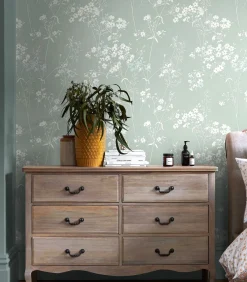 New Leaf Blauw 10mx52cm Wanddecoratie