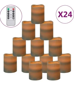Clearance LED-kaarsen 24 st vlamloos met afstandsbediening warmwit Kaarsen & Kaarshouders