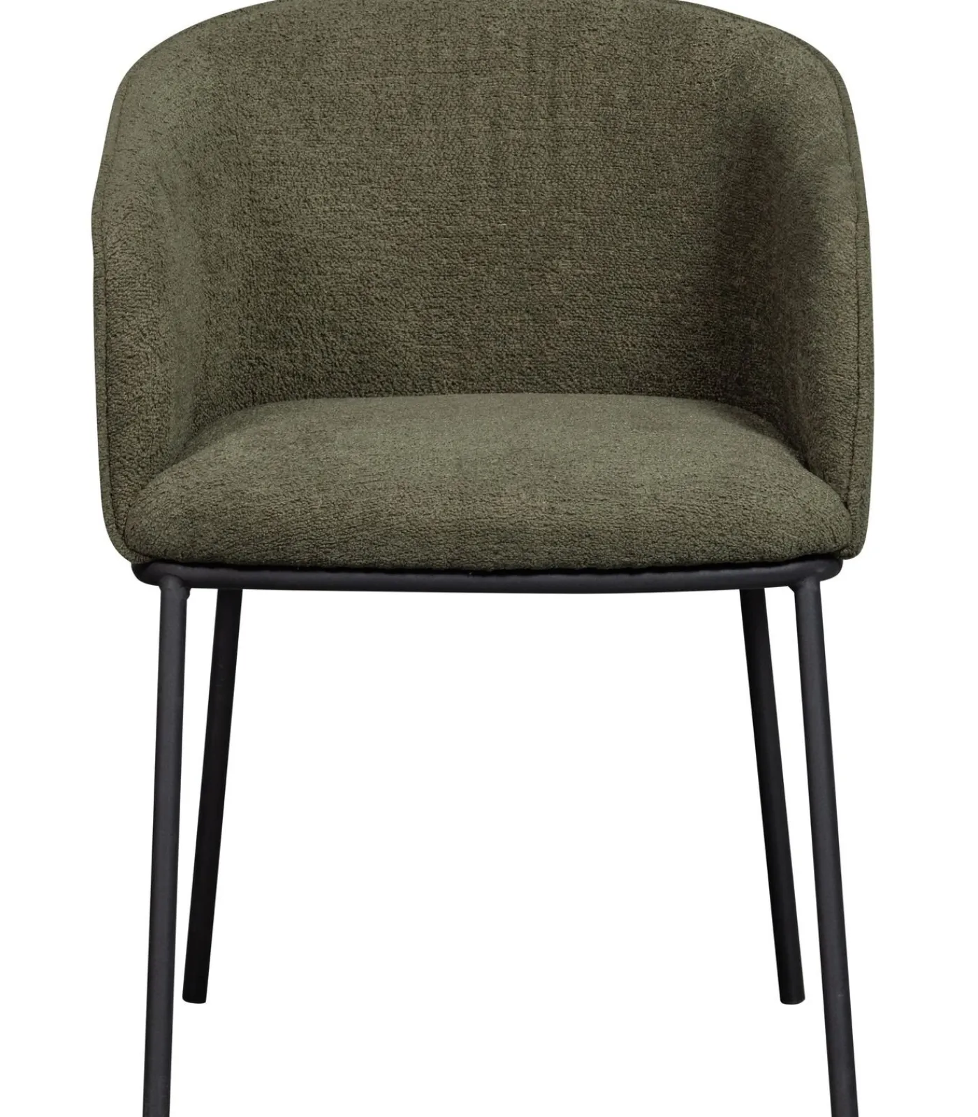 Hot Leon Eetkamerstoelen - Bouclé - Bosgroen - Set van 6 Stoelen