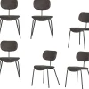 Clearance Link Eetkamerstoelen - Polyester - Bruin/Grijs - Set van 6 Stoelen