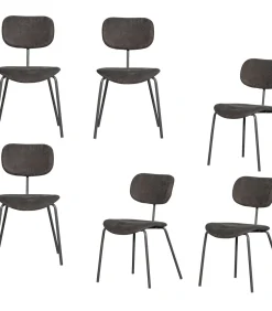 Clearance Link Eetkamerstoelen - Polyester - Bruin/Grijs - Set van 6 Stoelen