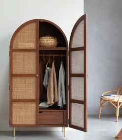 Discount Lisbeth - Kast van iepenhout en riet Meubels