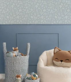 New Vliesbehang - Forest Wonders Denim blue - 1000x53 Wanddecoratie