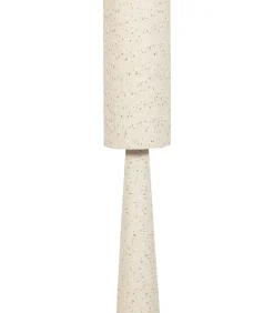 Outlet Loft Vloerlamp - Metaal/Bouclé - Naturel Met Stippen 130xØ30 cm Vloerlampen
