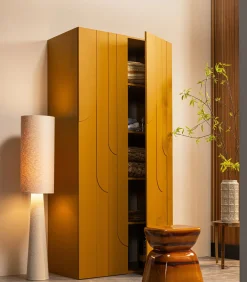 Loft Vloerlamp - Metaal/Bouclé - Naturel - 130x30x30 Vloerlampen