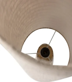 Discount Loft Vloerlamp - Metaal/Bouclé - Naturel Met Strepen 130xØ30 cm Vloerlampen