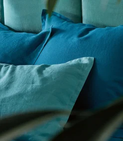 New LOUXOR Bleu paon - Laken linnen Stonewashed Lakens