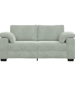 Best Loveseat bank 140 cm fluweel lichtgrijs Zetels