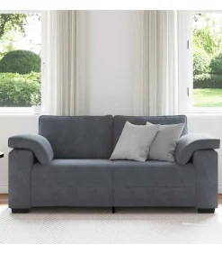 Loveseat bank 140 cm fluweel donkergrijs Zetels