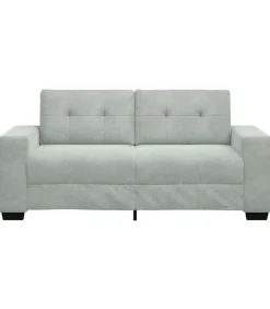 Loveseat bank 140 cm fluweel lichtgrijs Zetels