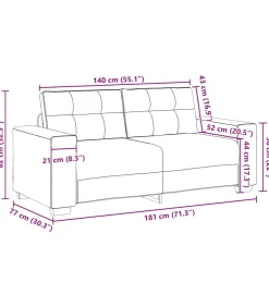 Loveseat bank 140 cm fluweel lichtgrijs Zetels