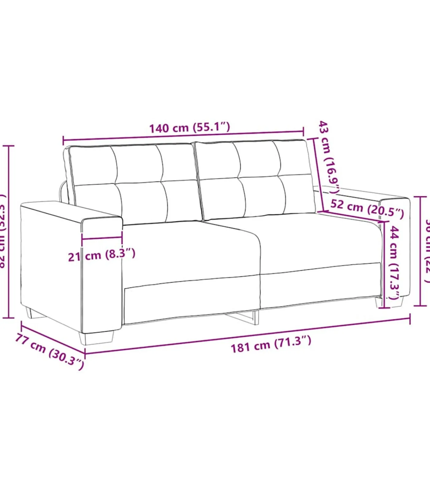 Loveseat bank 140 cm fluweel lichtgrijs Zetels