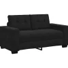 Loveseat bank 120 cm fluweel zwart Zetels