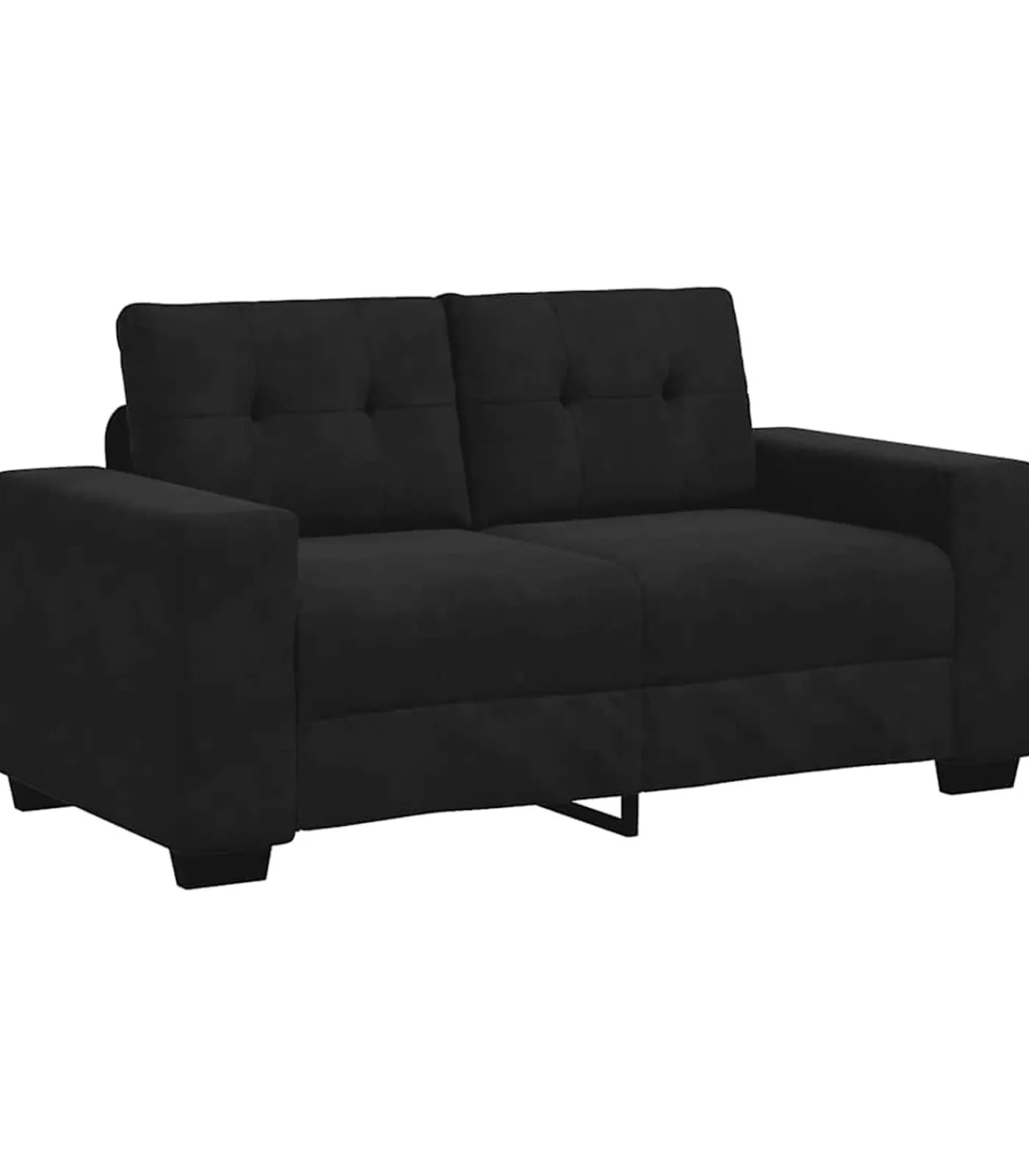 Loveseat bank 120 cm fluweel zwart Zetels