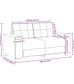 Loveseat bank 120 cm fluweel zwart Zetels