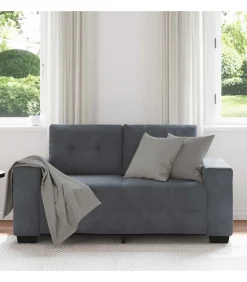 Online Loveseat bank 120 cm fluweel donkergrijs Zetels