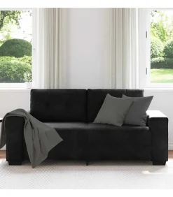 New Loveseat bank 140 cm fluweel zwart Zetels