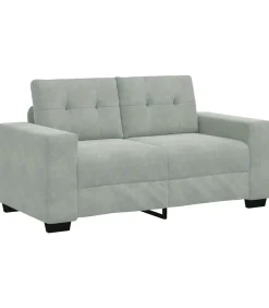 Clearance Loveseat bank 120 cm fluweel lichtgrijs Zetels